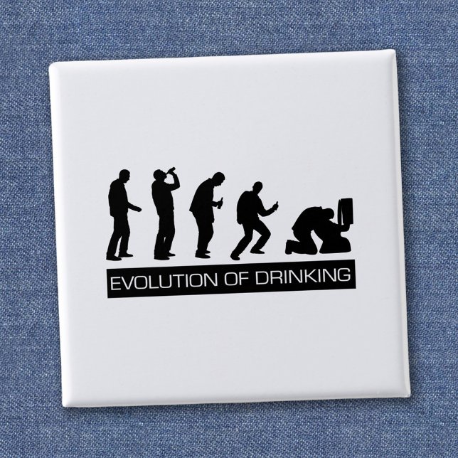 Evolution of Drinking 15 Cm Square Badge (Creator Uploaded)