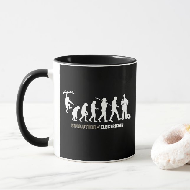 Evolution of Electrician Mug (With Donut)