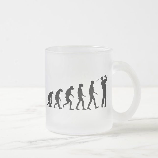 Evolution of Golf Frosted Glass Coffee Mug (Right)