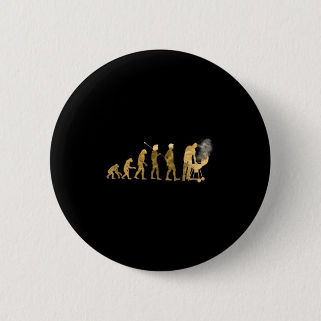 Evolution Of Grill Master Bbq Funny Grilling Famai 6 Cm Round Badge (Front)