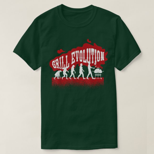 Evolution of Grilling BBQ Cooking Lover  T-Shirt (Design Front)