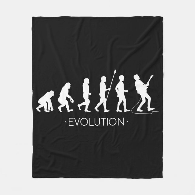 Evolution of Guitarist Shirt, Rock Music Guitar Fleece Blanket (Front)