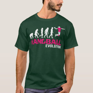 Evolution of Handball Women Gift Girls Pink 1 T-Shirt