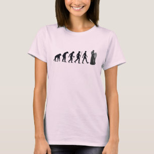 Evolution Of Humans - Weeping Angel Black T-Shirt