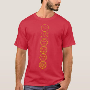 Evolution of Icosahedron Sacred Geometry Orange T-Shirt