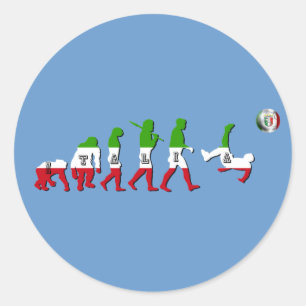 Evolution of Italian Football Italia Calcio gifts Classic Round Sticker