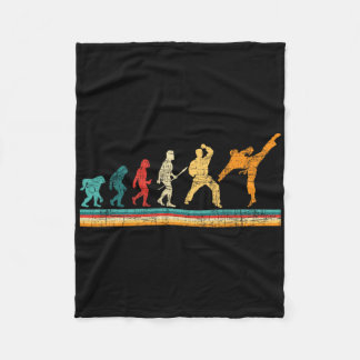 Evolution Of Karate - Martial Arts Coach Karateka Fleece Blanket