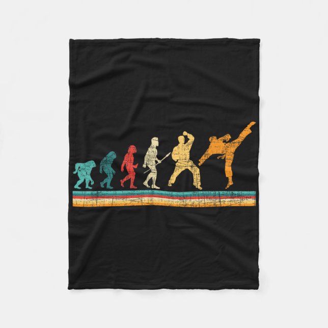 Evolution Of Karate - Martial Arts Coach Karateka  Fleece Blanket (Front)