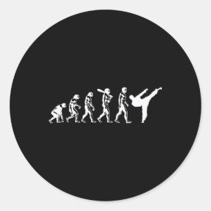 Evolution Of Karate Martial Arts Kickboxing Taekwo Classic Round Sticker