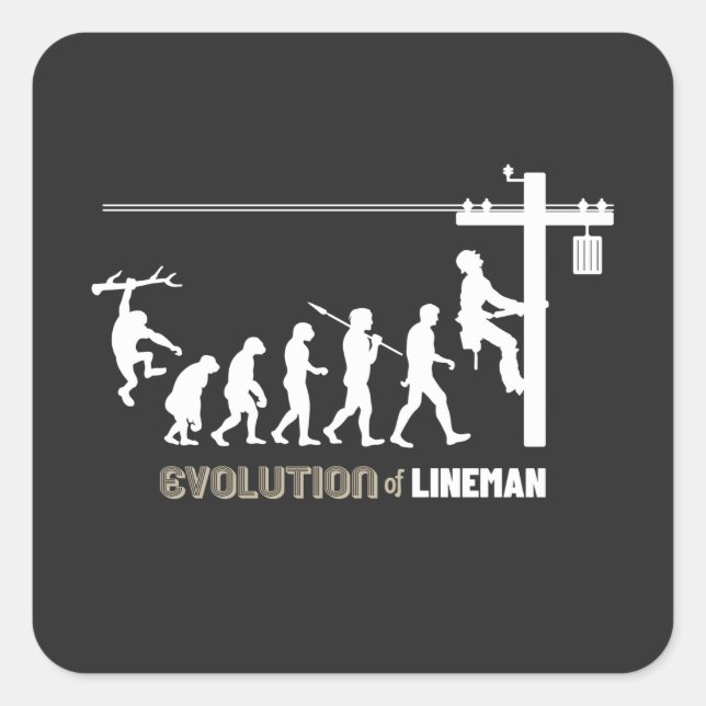 Evolution of Lineman Square Sticker (Front)