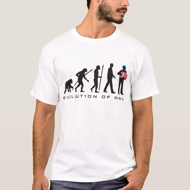 evolution of man accordion player sailor T-Shirt (Front)