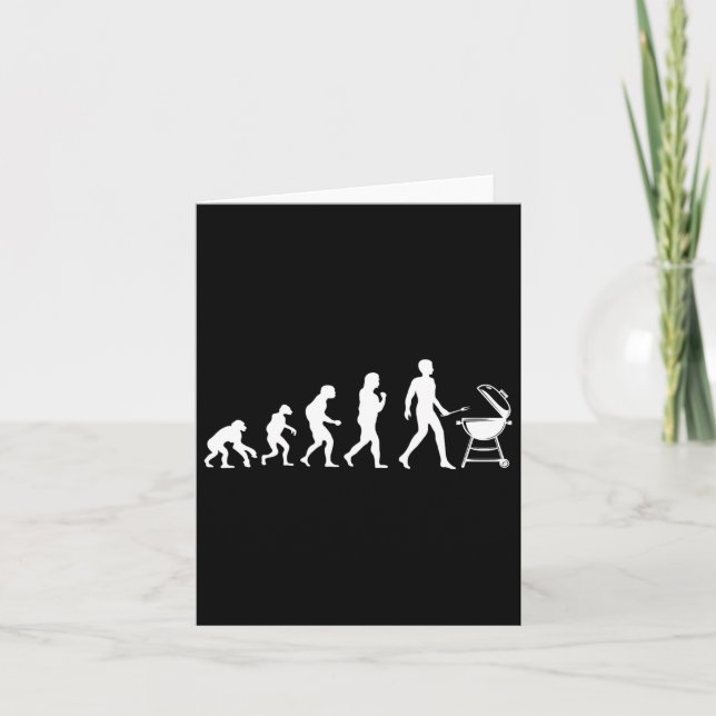 Evolution Of Man Bbq Grilling Design  Card (Front)