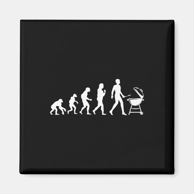 Evolution Of Man Bbq Grilling Design  Magnet (Front)
