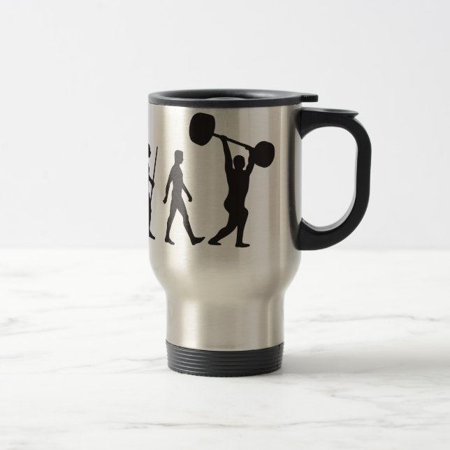 Evolution of Man - Bodybuilder Travel Mug (Right)