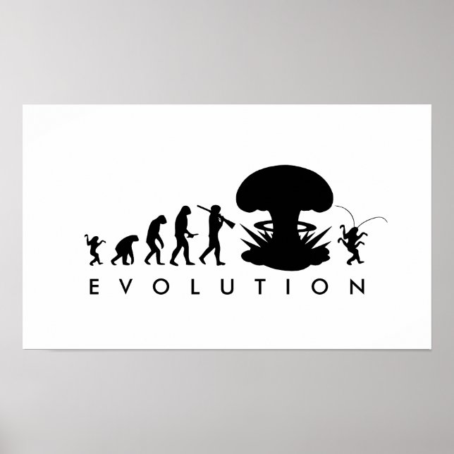 Evolution of Man & Cockroach Funny Evolution Chart (Front)