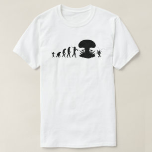 Evolution of Man & Cockroach Funny Evolution Chart T-Shirt