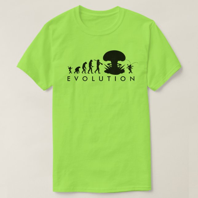 Evolution of Man & Cockroach Funny Evolution Chart T-Shirt (Design Front)