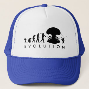 Evolution of Man & Cockroach Funny Evolution Chart Trucker Hat