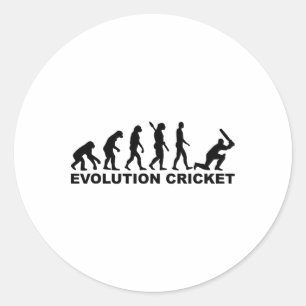 Evolution Of Man Cricket Shirt Classic Round Sticker