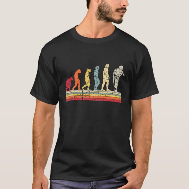 Evolution Of Man Firefighter Retro Fire Fireman T-Shirt (Front)