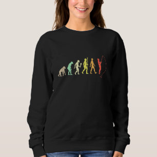 Evolution Of Man Fishing Fisherman Retro Vintage Sweatshirt