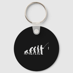Evolution Of Man Fishing Funny Angling Fisherman A Key Ring