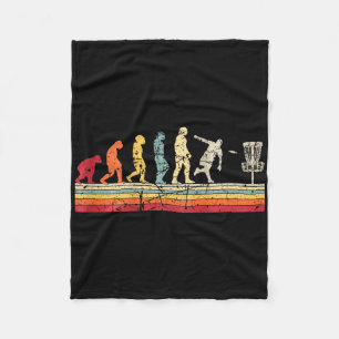 Evolution Of Man Frisbee Golfer Retro Vintage Disc Fleece Blanket