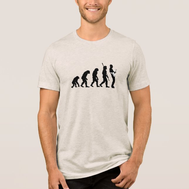 Evolution of Man Guitarist –  Musician Gift Tri-Blend Shirt (Front)