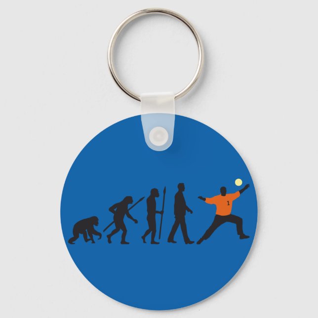 evolution of man handball goal keeper key ring (Front)