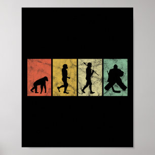 Evolution Of Man Ice Hockey Goalie Funny Vintage R Poster