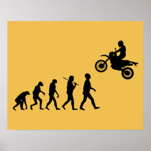 Evolution of Man Motocross Jump Poster
