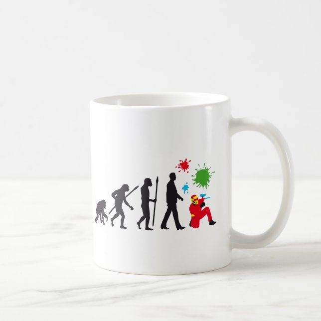 evolution of man paintball player coffee mug (Right)