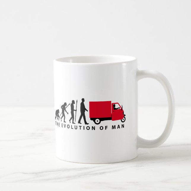 Evolution of man Piaggio Ape mini transporter Coffee Mug (Right)