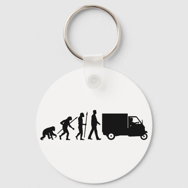 Evolution of man Piaggio Ape mini transporter Key Ring (Front)