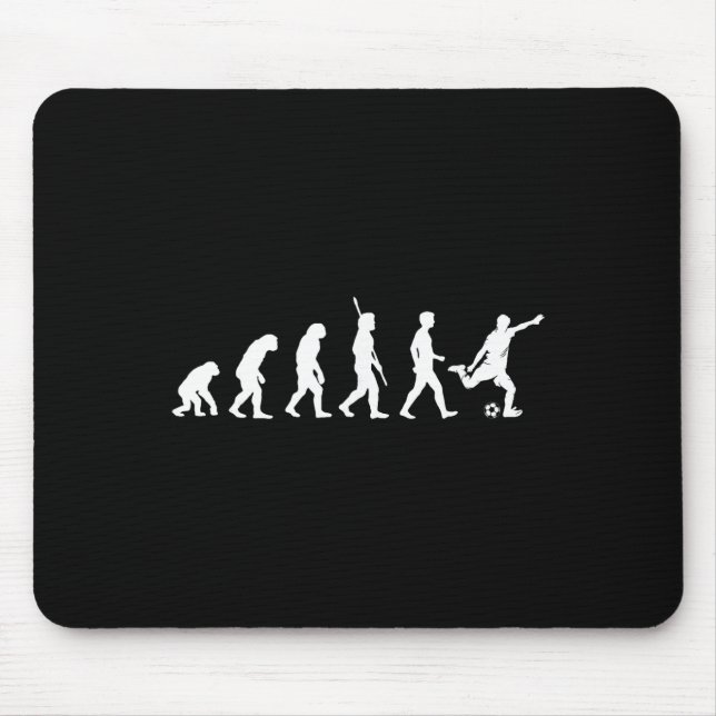 Evolution Of Man - Soccer Lover Soccer Player  Mouse Mat (Front)