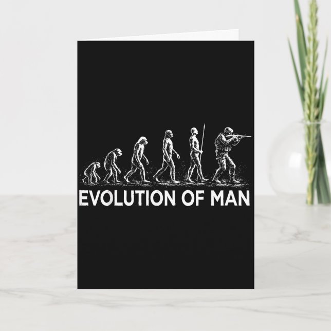 Evolution of man soldier military vintage graphic  card (Front)