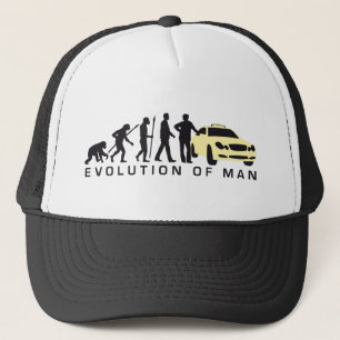 evolution of man taxi driver trucker hat