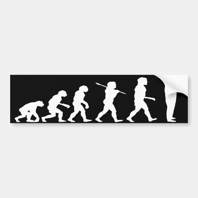 Evolution of Man Texting Dark Bumper Sticker (Front)