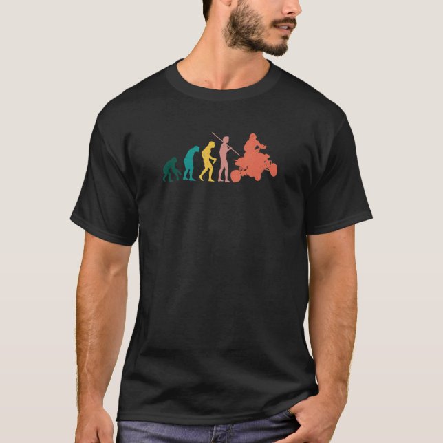 Evolution of Man to Quad Bike  Four Wheeling T-Shirt (Front)