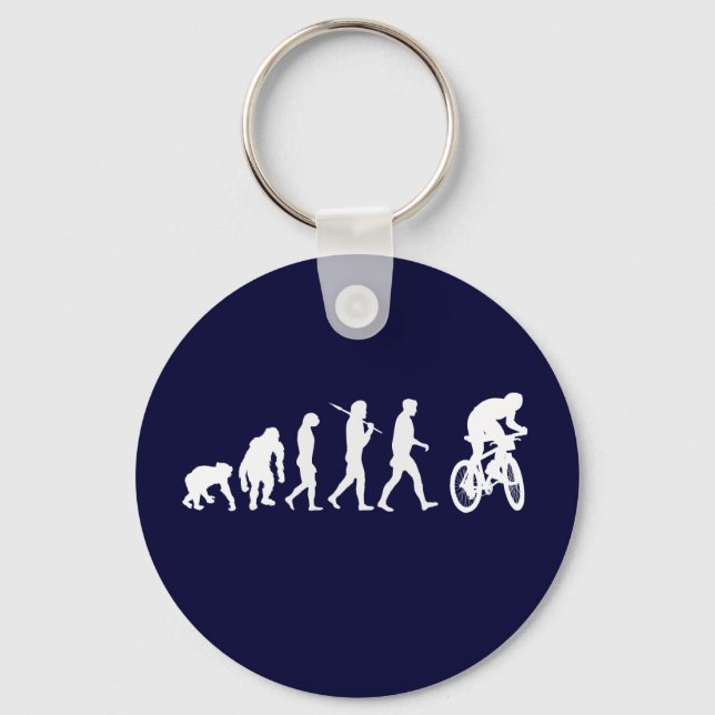 Evolution of mountain biking mountain bikers key ring (Front)
