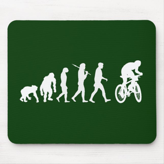 Evolution of mountain biking mountain bikers mouse mat (Front)