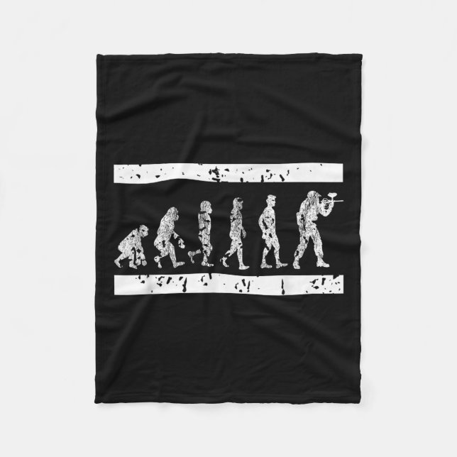 Evolution Of Paintball Player Humour Tactical Game Fleece Blanket (Front)