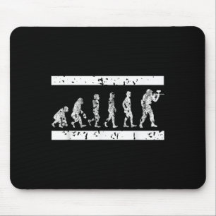 Evolution Of Paintball Player Humour Tactical Game Mouse Mat