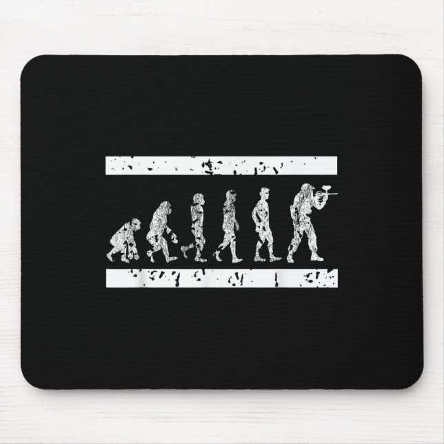 Evolution Of Paintball Player Humour Tactical Game Mouse Mat (Front)