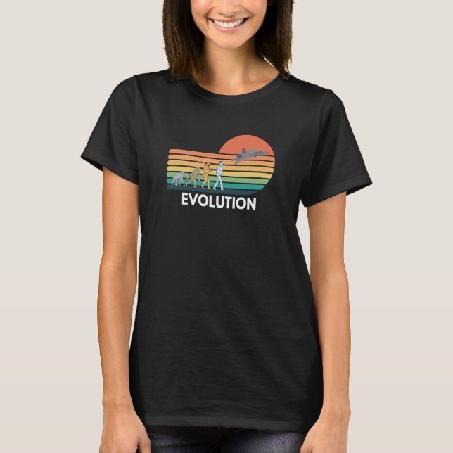 Evolution of Pilot Airplane F22 Aviation T-Shirt (Front)