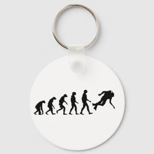 Evolution of Scuba Diving Key Ring