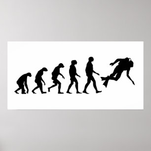 Evolution of Scuba Diving Poster