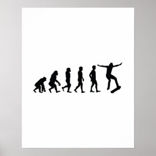 Evolution of Skateboarder Skateboarding Funny Gift Poster