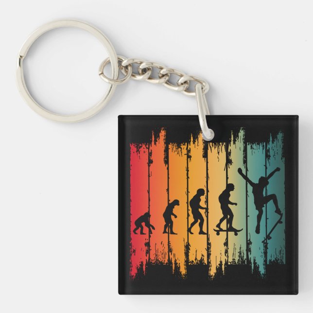 Evolution Of Skateboarding Skater Key Ring (Front)