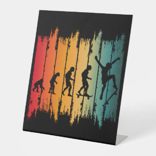 Evolution Of Skateboarding Skater Pedestal Sign